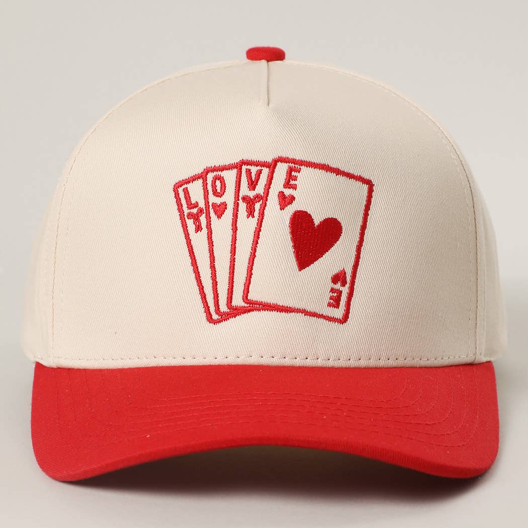 Romantic LOVE Card Embroidery Two-Tone Trucker Hat