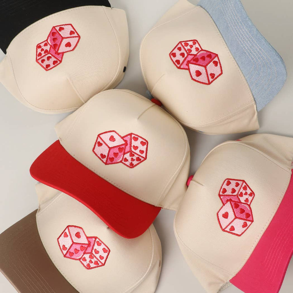 LOVE DICE  Embroidery Two-Tone Trucker Hat