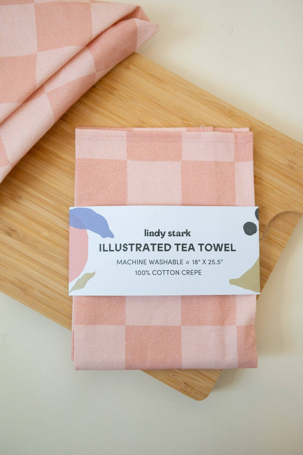 Grapefruit Check Tea Towel