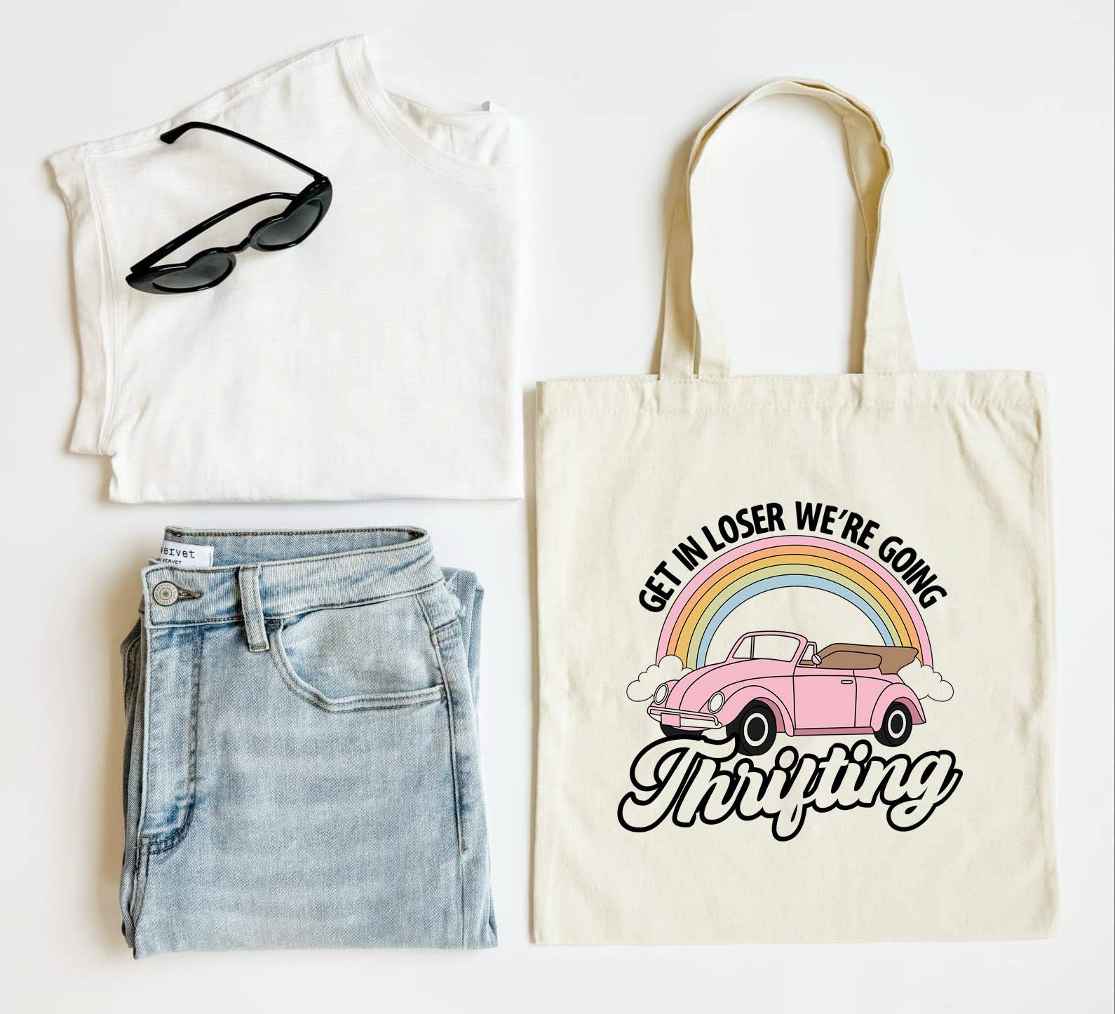Get In Loser Tote Bag Funny Thrift Shopper Canvas Tote