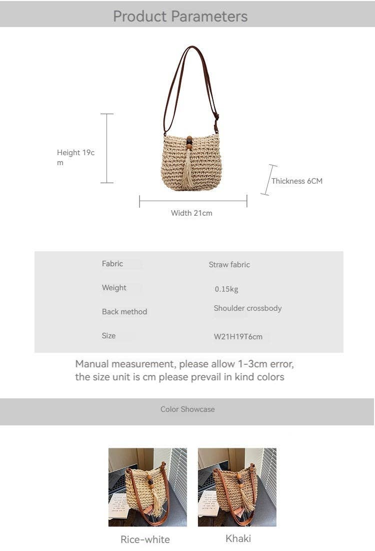 Trendy Bucket New Woven Crossbody Beach Small Bag