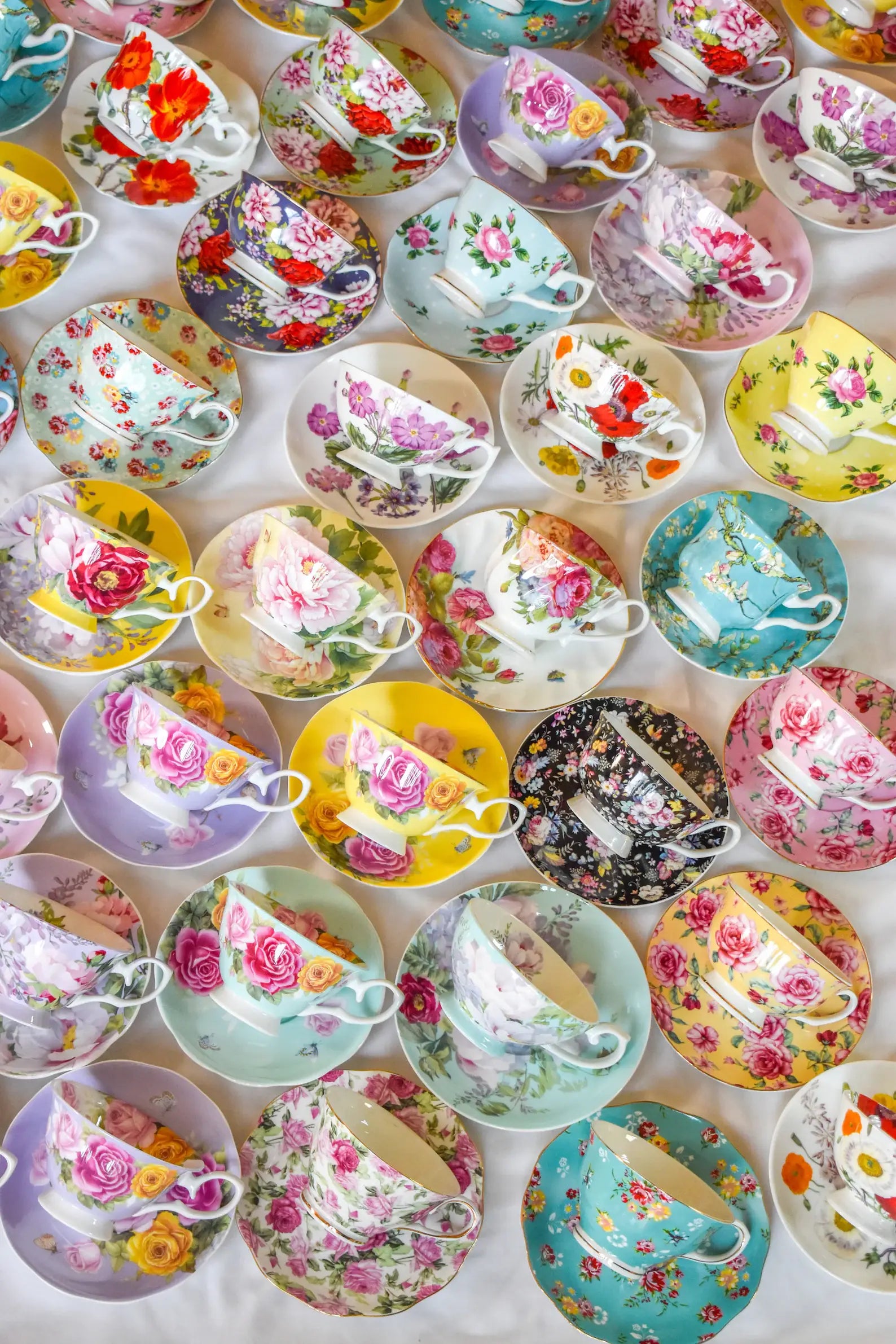 Mismatched teacups for Tea party, Catering, Event Planner