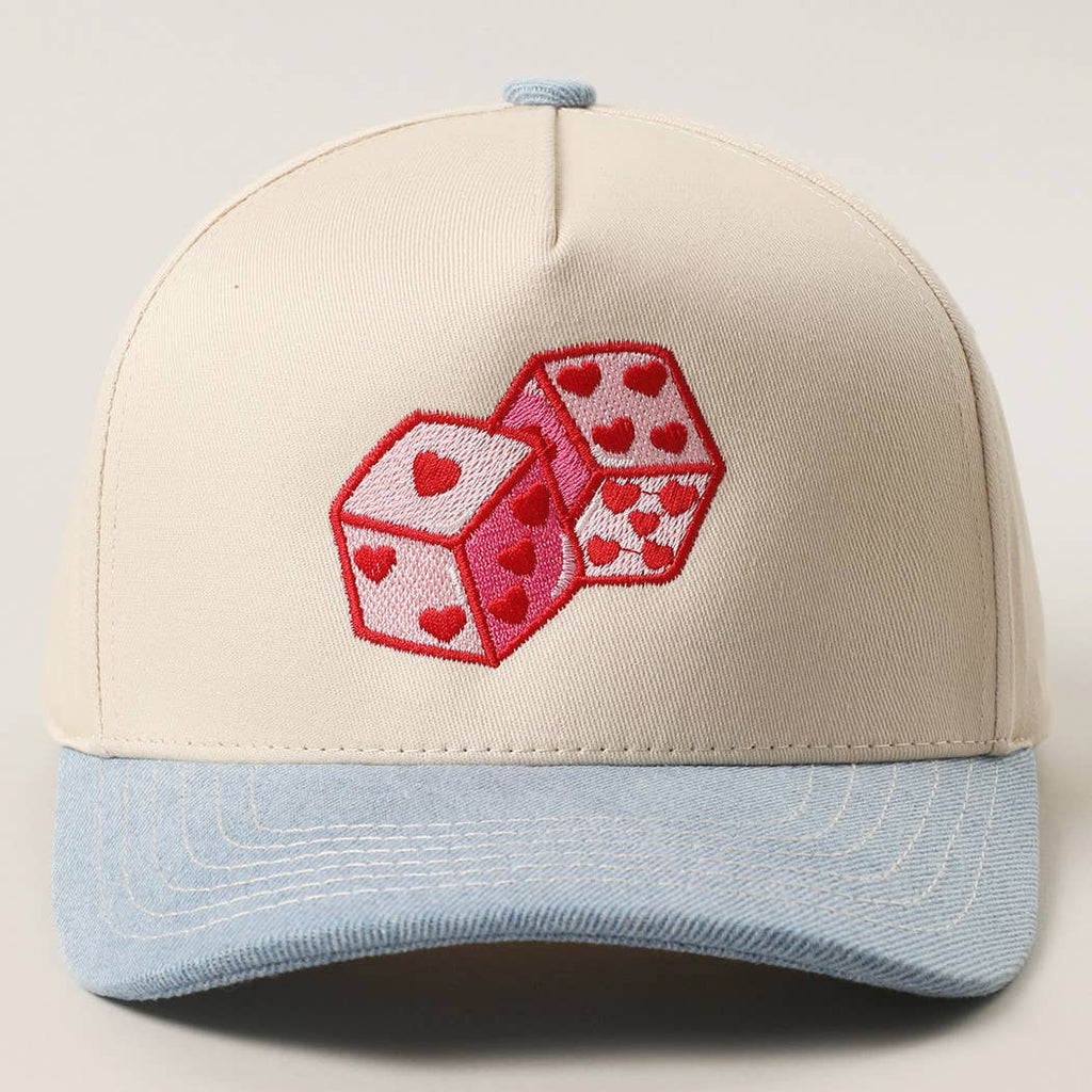 LOVE DICE  Embroidery Two-Tone Trucker Hat