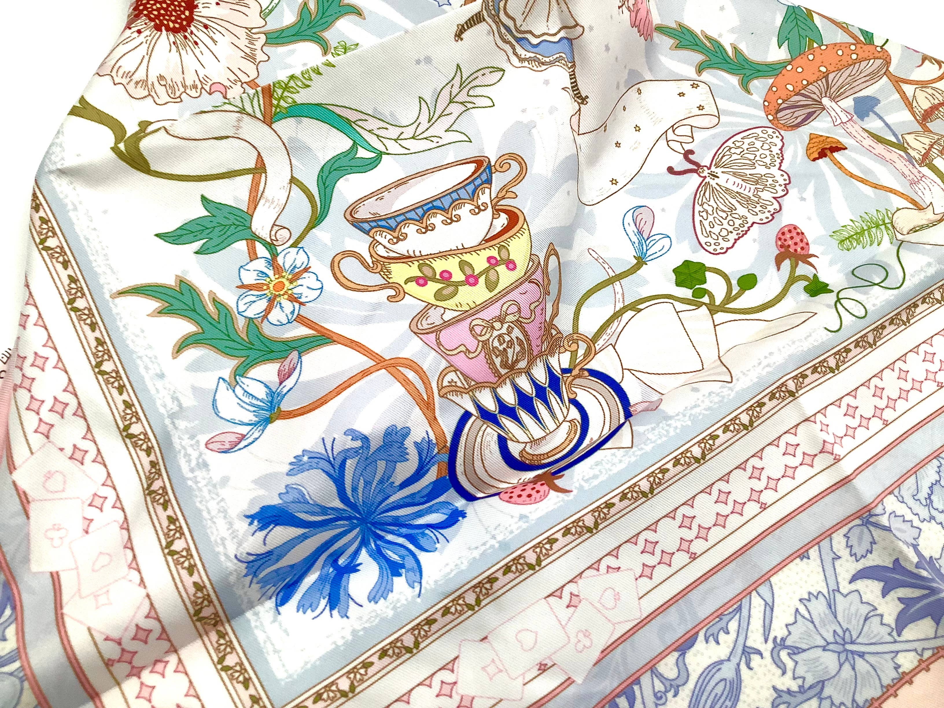 Tea Party Scarf Wrap for Head, Hat, Purse, Tea House Decor