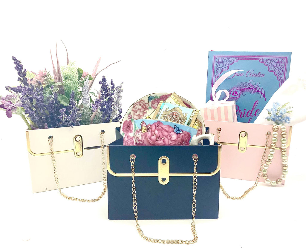 Tea Party Purse Gift Bag with Handle for Holiday Gifts