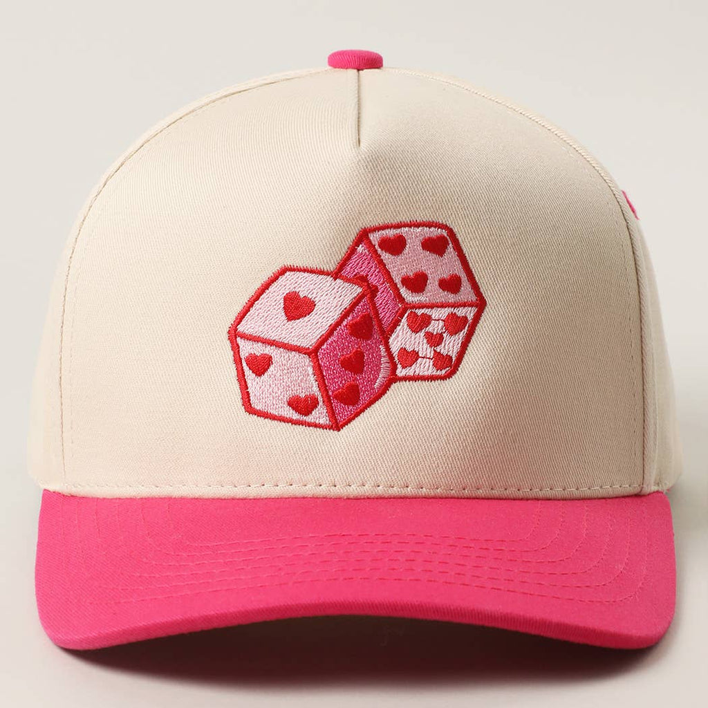 LOVE DICE  Embroidery Two-Tone Trucker Hat