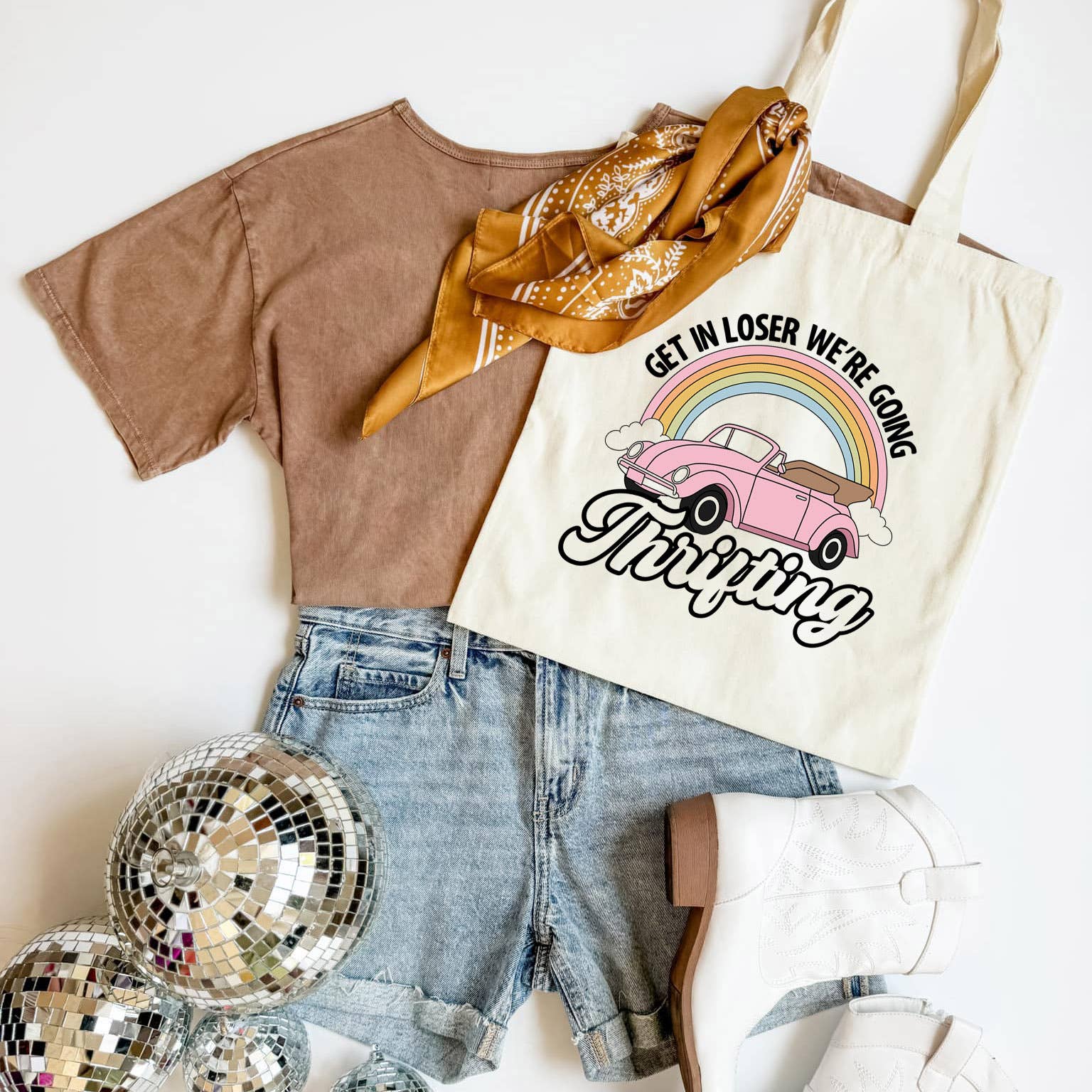 Get In Loser Tote Bag Funny Thrift Shopper Canvas Tote