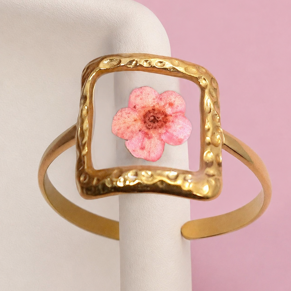 18K STAINLESS STEEL TARNISH FREE FLORAL RINGS | 40R104