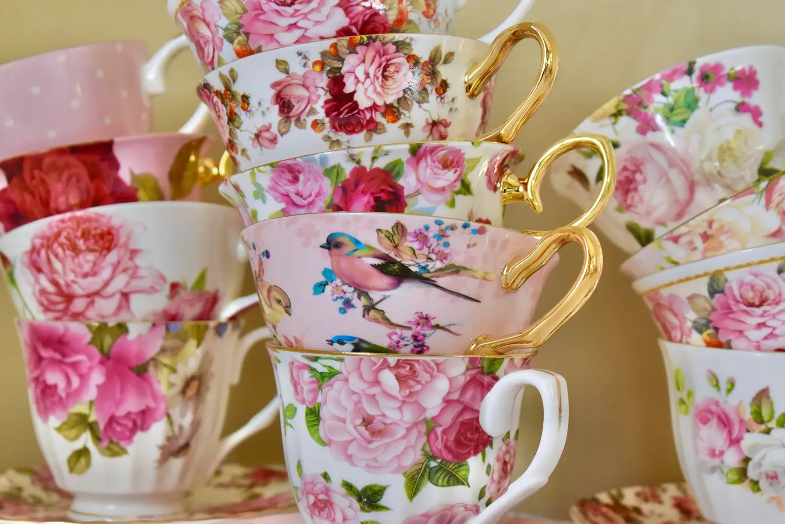 Mismatched teacups for Tea party, Catering, Event Planner