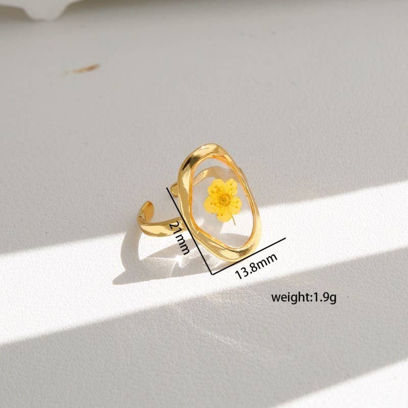 18K STAINLESS STEEL TARNISH FREE FLORAL RINGS | 40R104