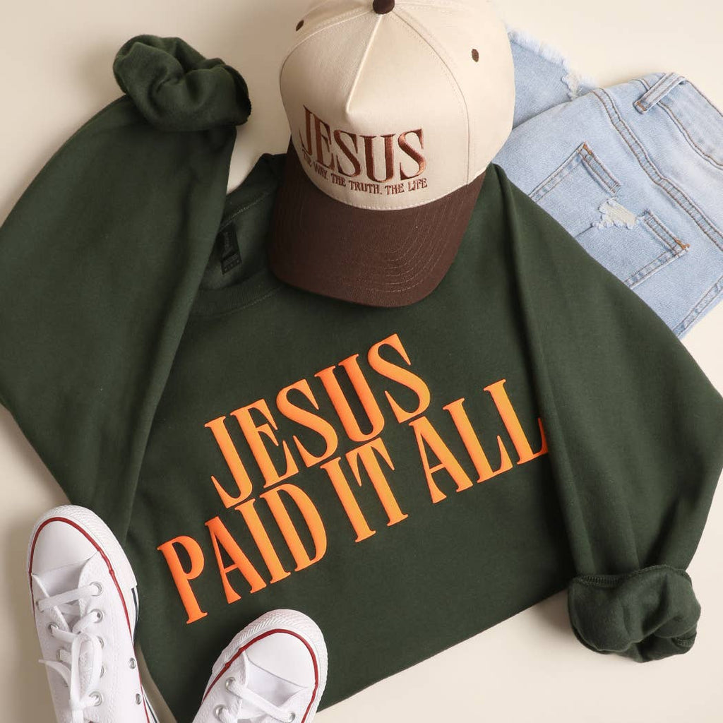 JESUS PAID IT ALL PUFF Midweight Sweatshirt