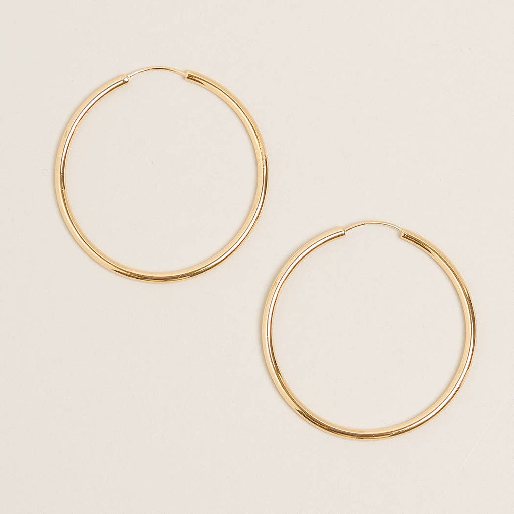 L-14K Gold Dipped Endless Hoop Earrings