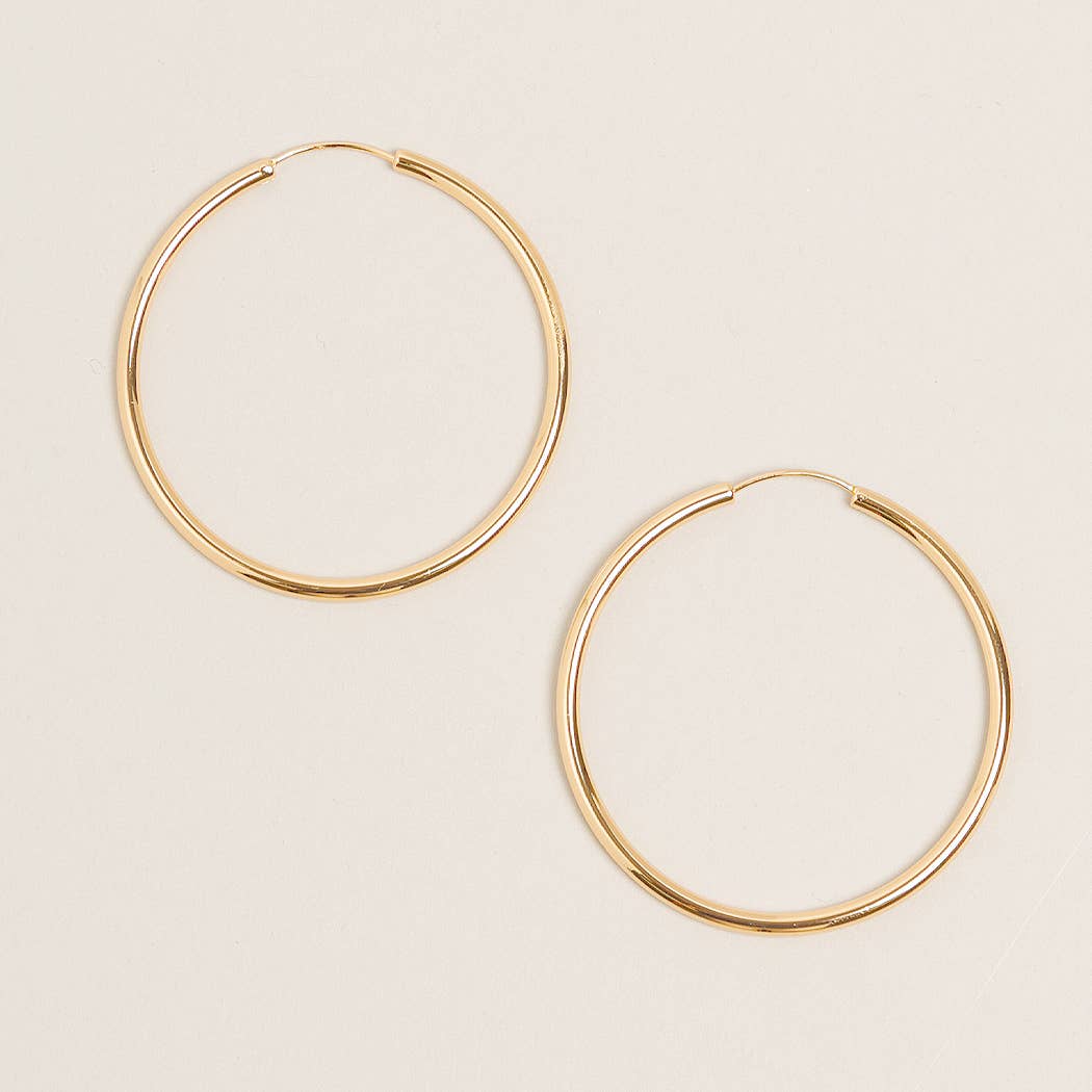 L-14K Gold Dipped Endless Hoop Earrings