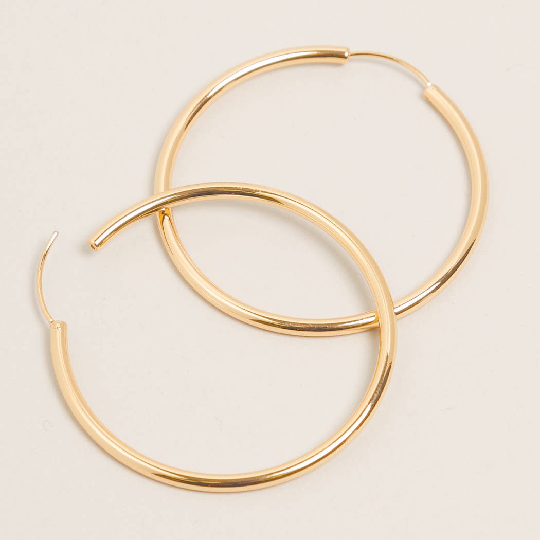 L-14K Gold Dipped Endless Hoop Earrings