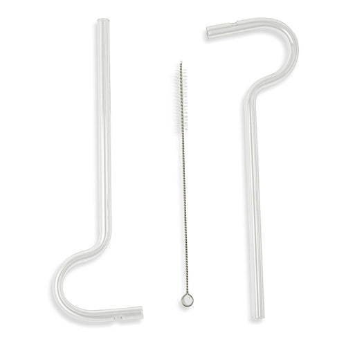 2pk Anti Wrinkle Straws w/ Brush Cleaner – Clear
