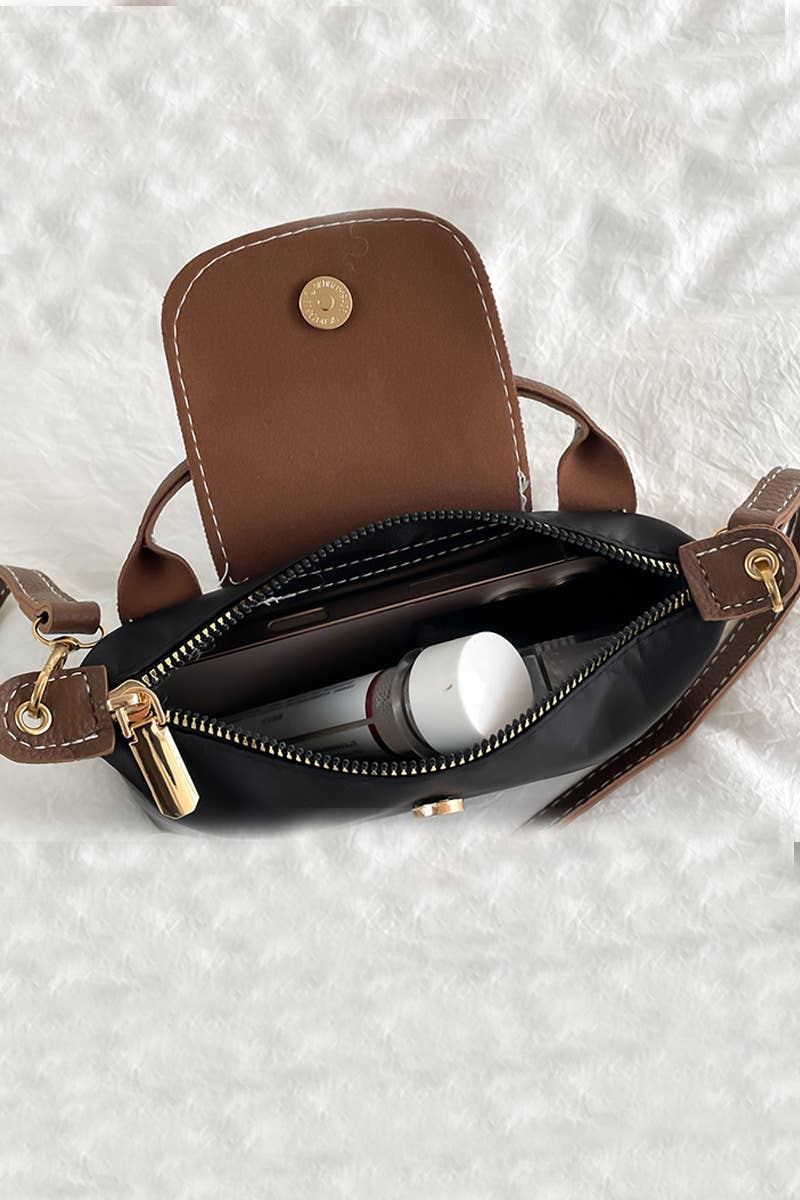 Trendy Color Block Flap Mini Handbag