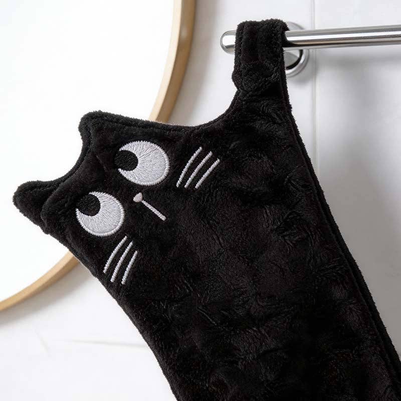 CouldNook Funny Long Cat Hanging Hand Towel - Super Absorbent Microfiber Towel