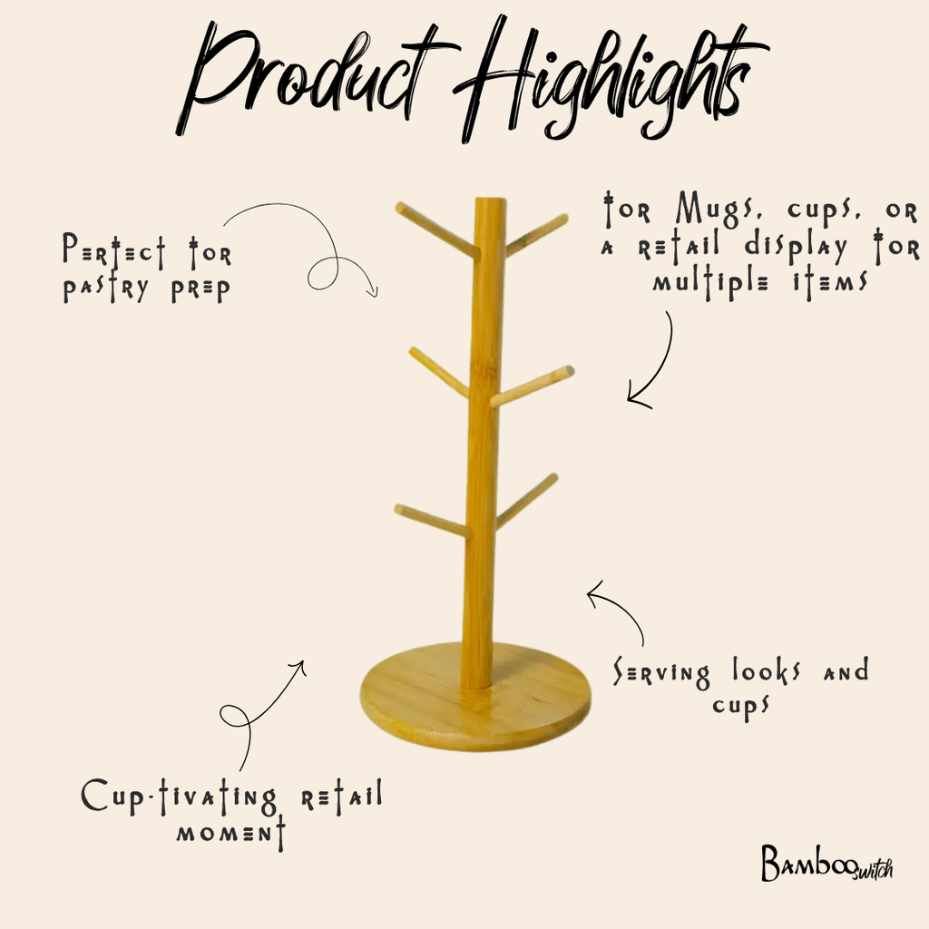 Bamboo Retail Display Stand with Pegs