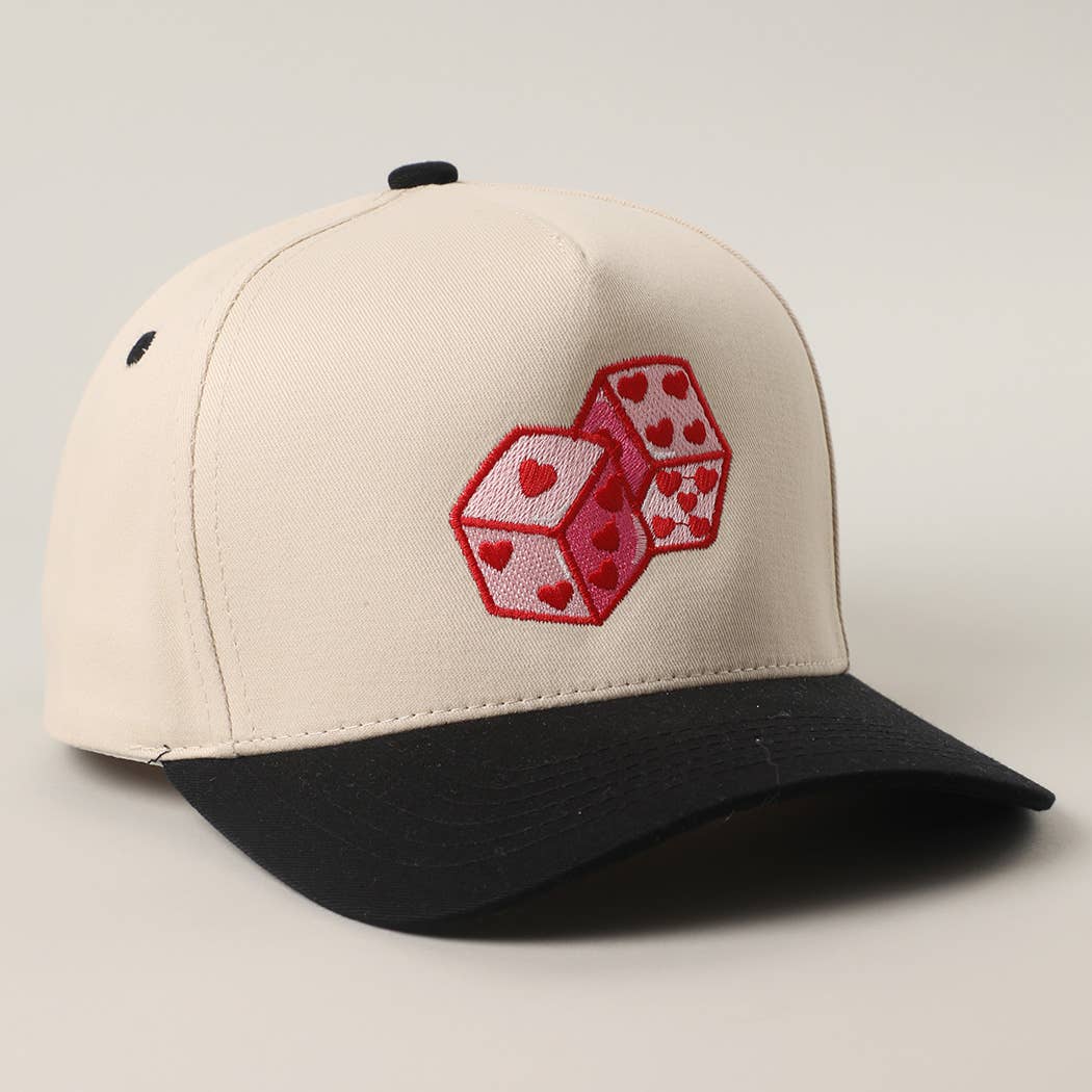 LOVE DICE  Embroidery Two-Tone Trucker Hat