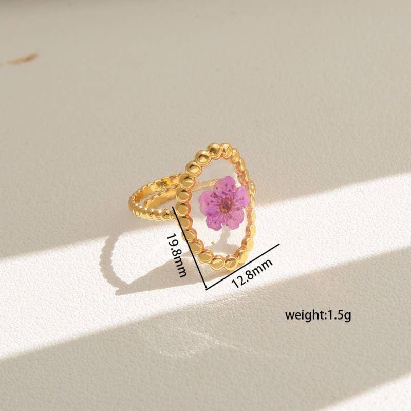 18K STAINLESS STEEL TARNISH FREE FLORAL RINGS | 40R104