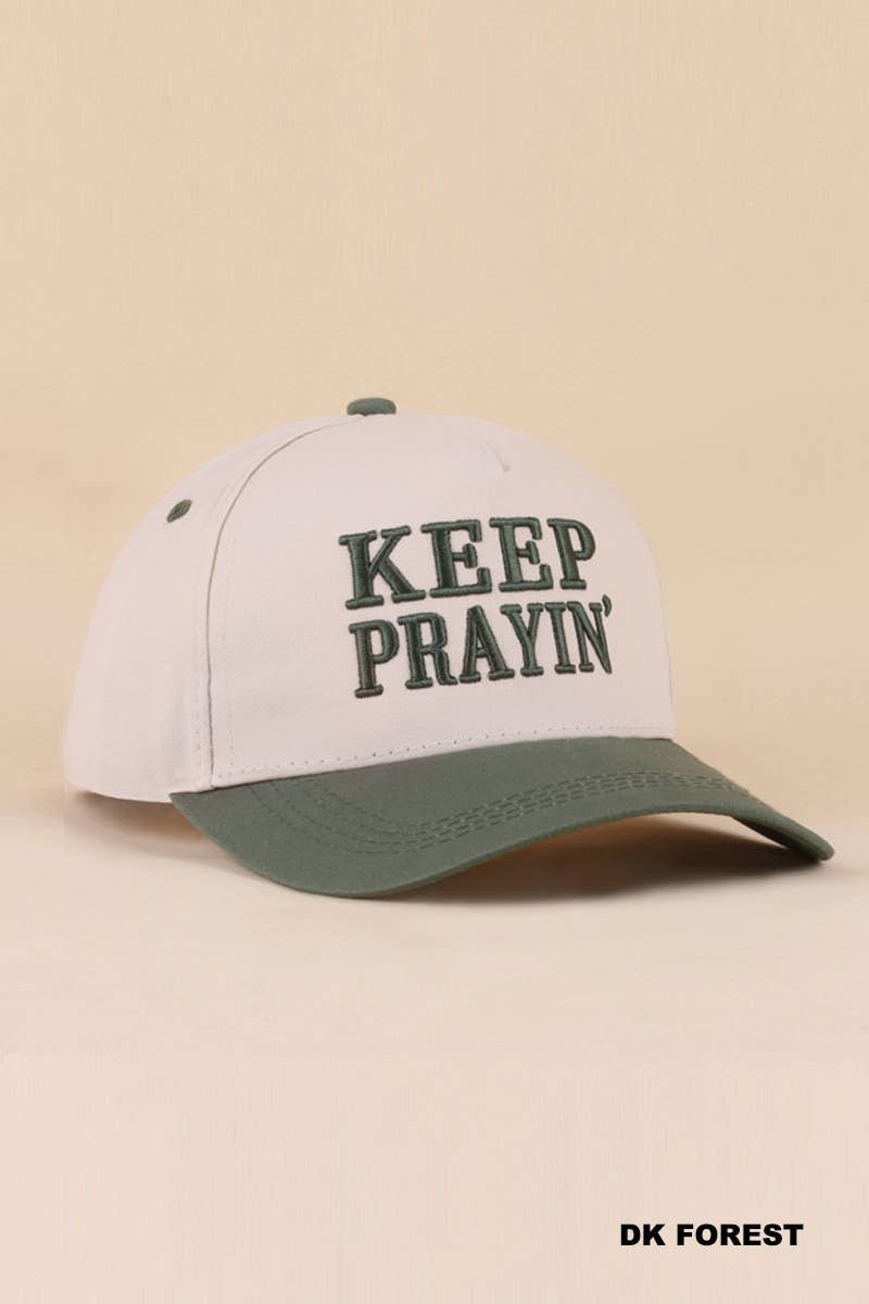 Keep Prayin' Two Tone Snapback Hat - Zenana