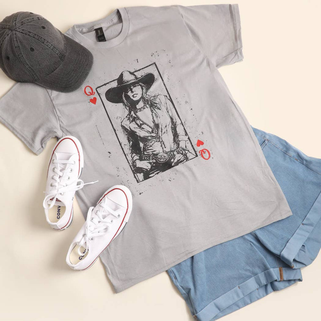 COWGIRL QUEEN OF HEARTS CARD Graphic Heavy Cotton T-Shirt