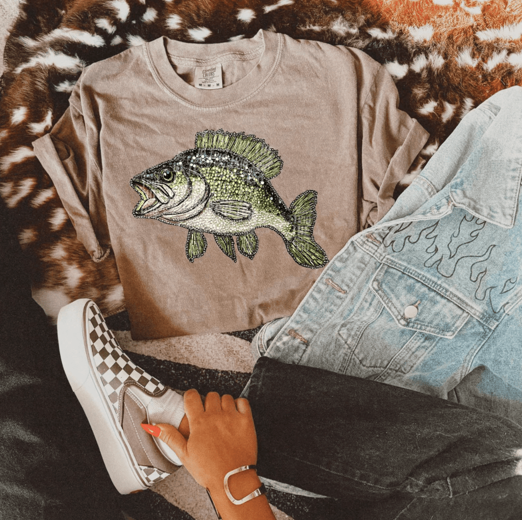 Faux Rhinestone Bass Fishing - COMFORT COLOR