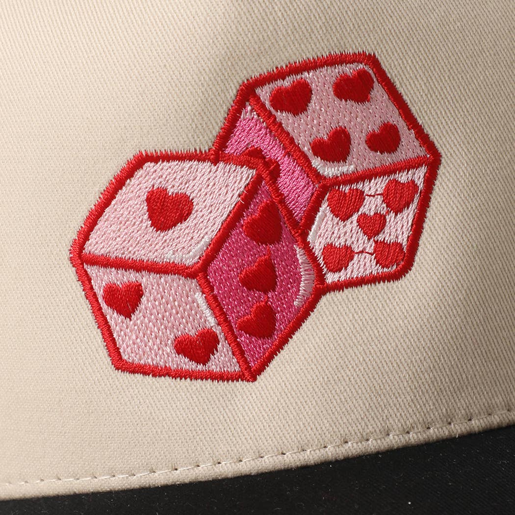 LOVE DICE  Embroidery Two-Tone Trucker Hat