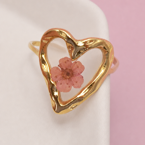 18K STAINLESS STEEL TARNISH FREE FLORAL RINGS | 40R104