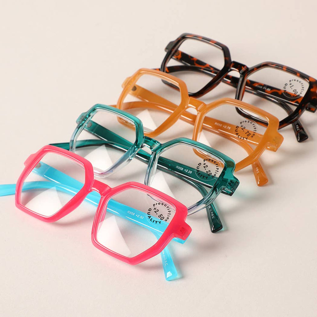 Hexagon Two-Toned Reading Glasses