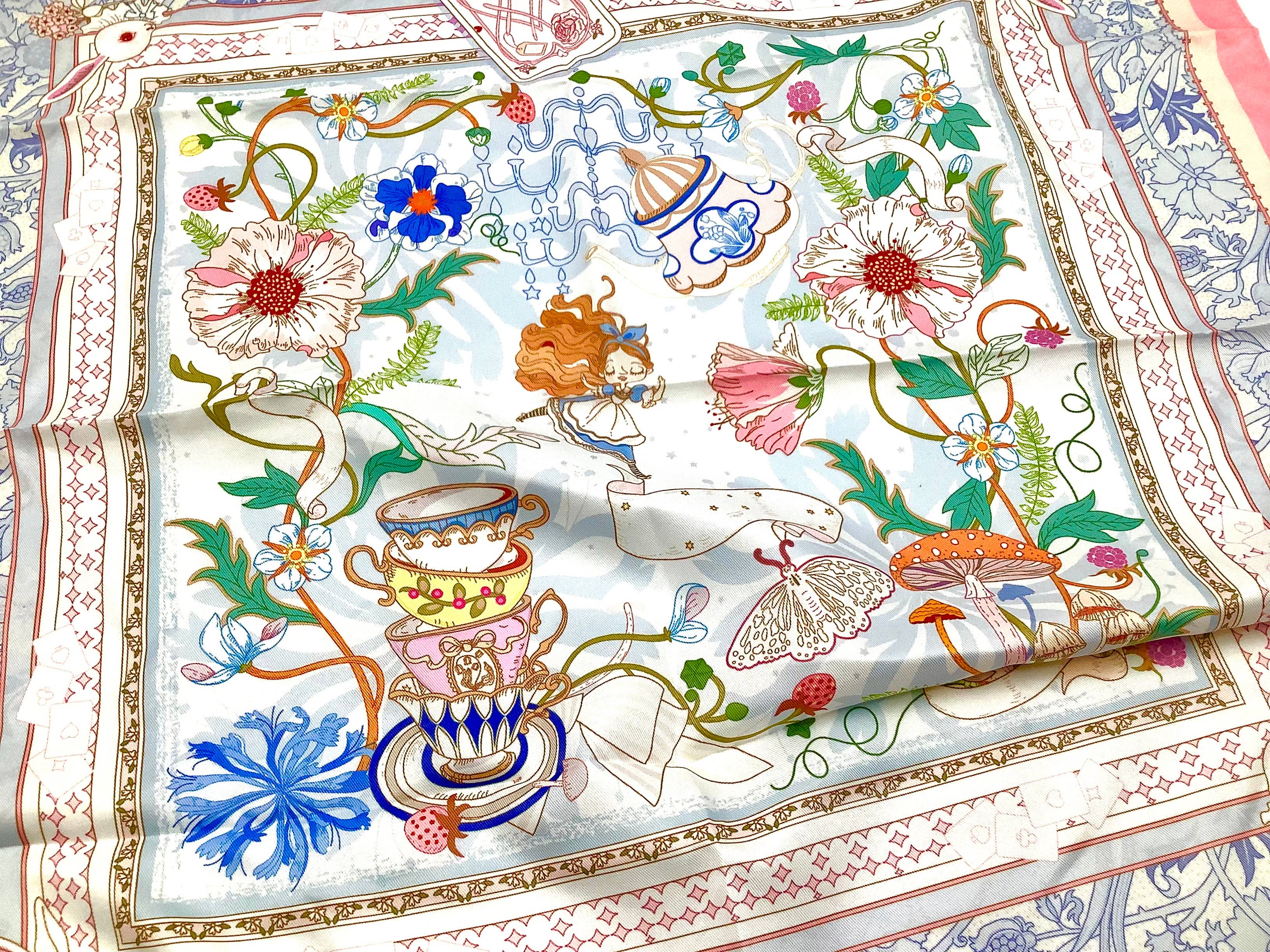 Tea Party Scarf Wrap for Head, Hat, Purse, Tea House Decor