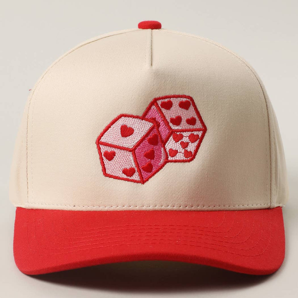 LOVE DICE  Embroidery Two-Tone Trucker Hat