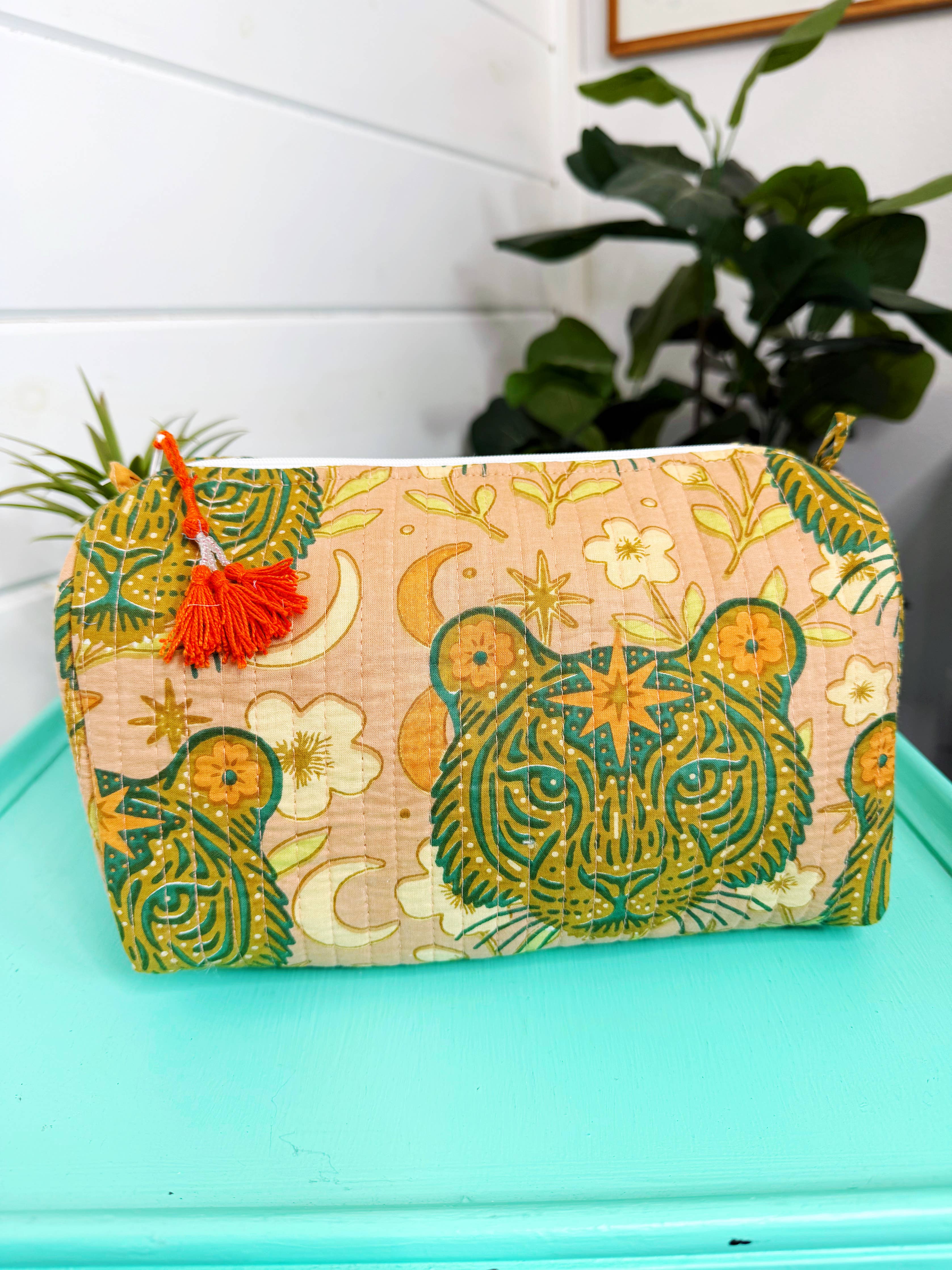 Quilted Makeup Bags | Cosmetics Bag | Sandstone Tiger