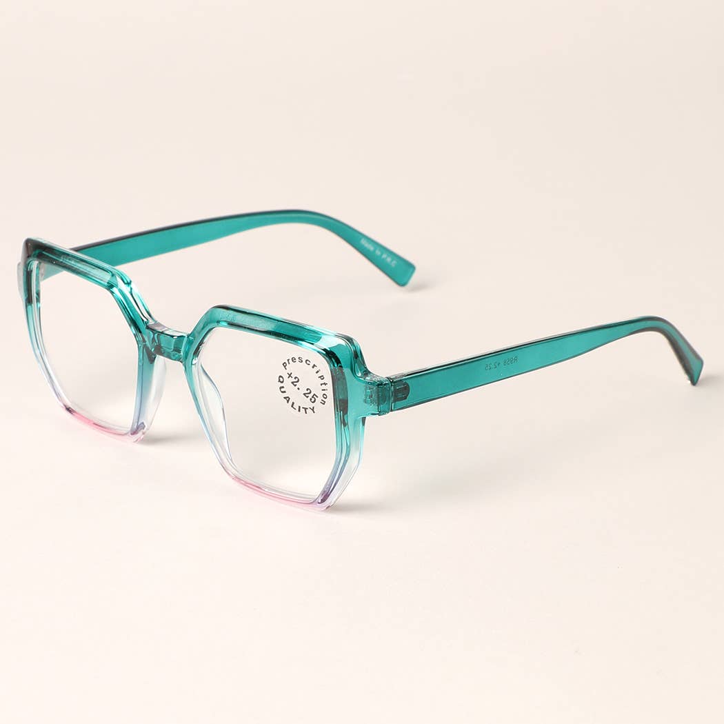 Hexagon Two-Toned Reading Glasses
