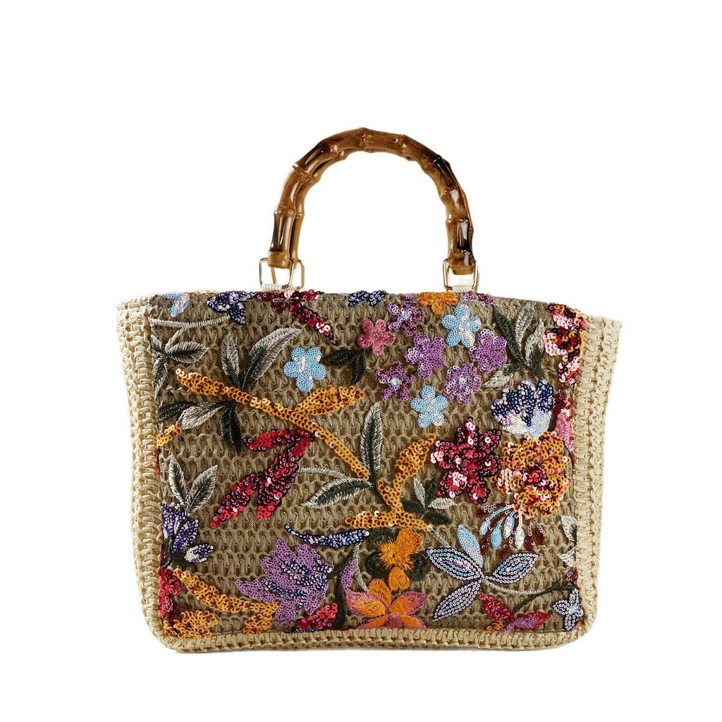 Embroidered Straw Large Capacity Tote Bag