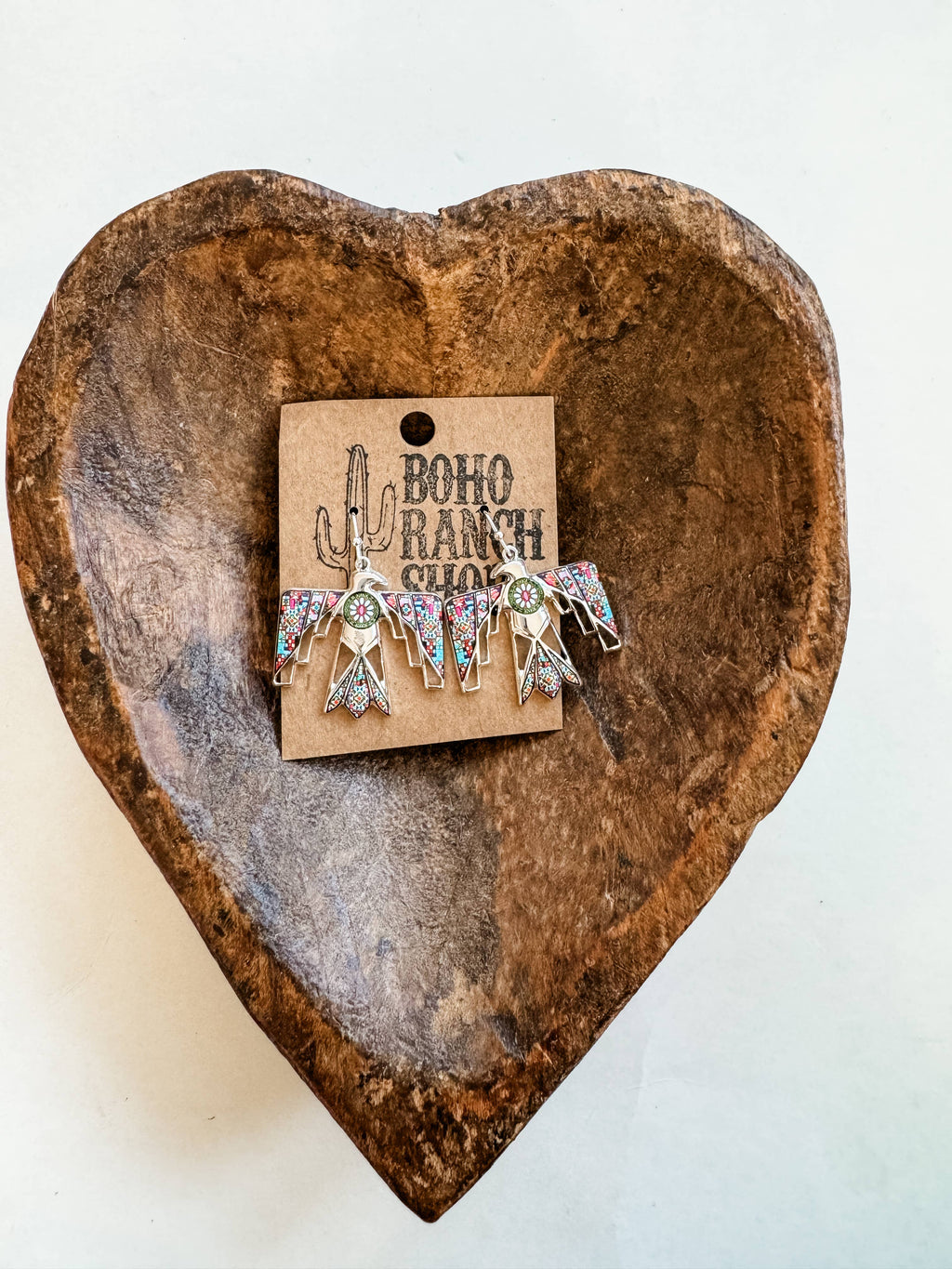 Western Pendant Dangle Earrings Thunderbird | Steer | Cactus